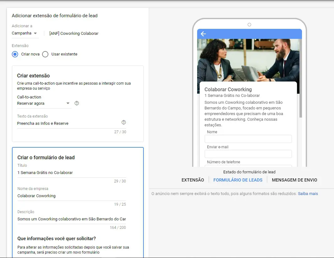 confira como se conectar com os seus clientes de maneira rápida utilizando as novas extensões de formulário do Google Ads