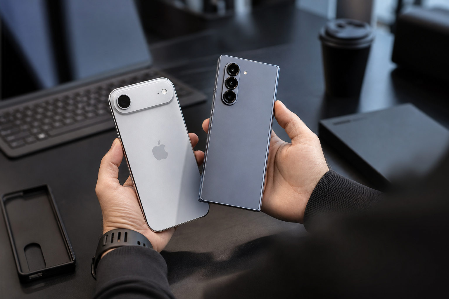 Imagem ilustrativa: IPhone Duo revela bateria de 4883 mAh mas Galaxy Z Fold 8 promete maior durabilidade